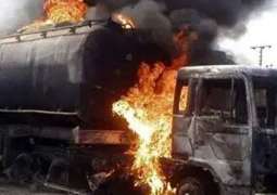 An oil Tanker caught fire in Rani pur, 10 casualties reported so far