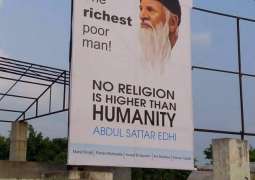 India testimonies the services of Abdul Sattar Edhi, his posters went up in Jalandhra