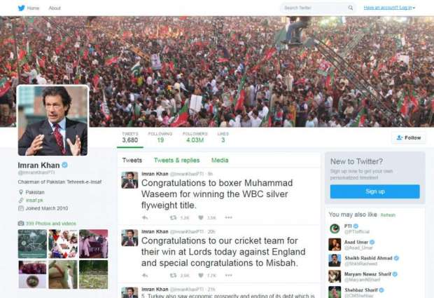 Khan covered Twitter with 40 million followers