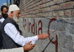 Gilani leads graffiti protest in Kashmir