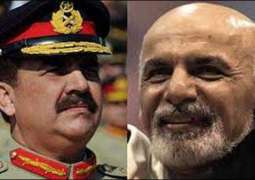 Army Chief General Raheel Sharif telephoned Afghan President Ashraf Ghani