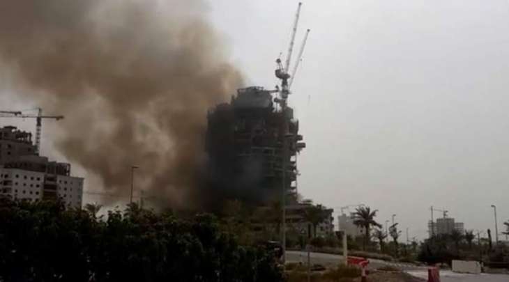 Fire erupted in an under construction building in Dubai