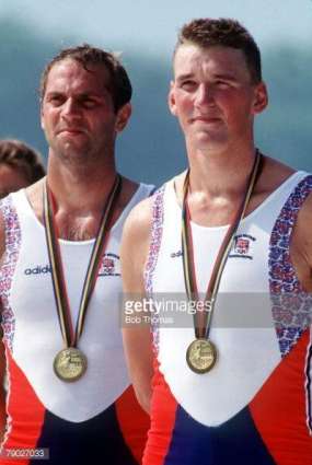 Olympics: Men's rowing pair podium
