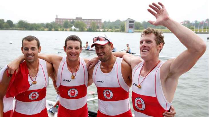 Olympics: Men's rowing quadruple sculls podium