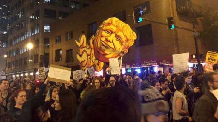 Thousands protest outside Trump Tower 