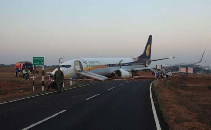 Plane slipped on Goa Airport