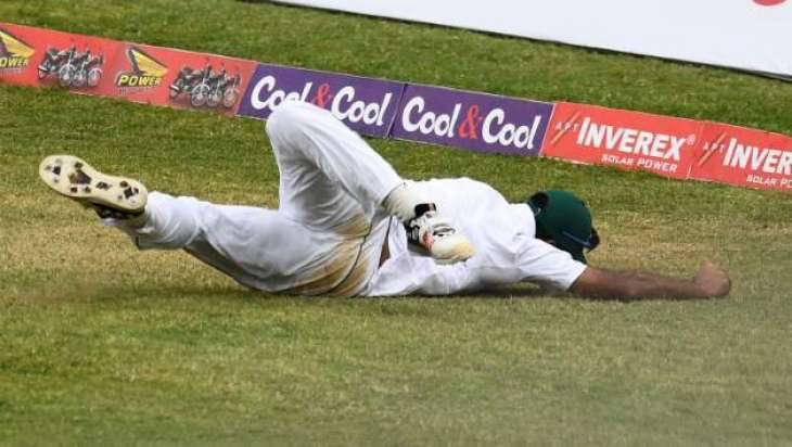 Superman Wahab Riaz catches the ball in air