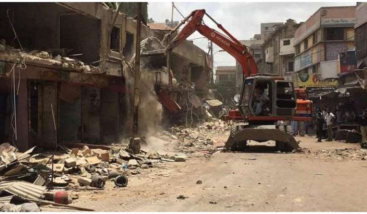 Police demolish encroachments in Karachi's N. Nazimabad