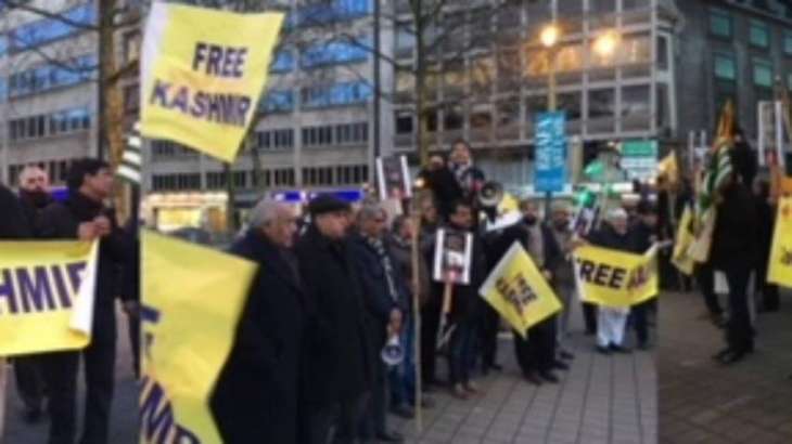 KC EU holds demo in Brussels for solidarity with Kashmiris