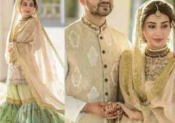Actress Aisha Khan gives major dress goals on her wedding