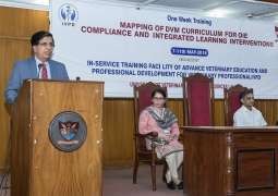 Weeklong training on “Mapping of DVM Curriculum for OIE Compliance and Integrated Learning Interventions” concludes at UVAS