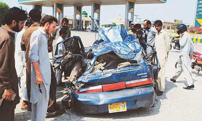 Four of family dead in car-trailer collision in Jhang