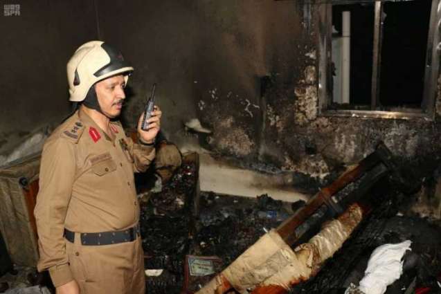 الدفاع المدني بمكة المكرمة يباشر حريقاً بأحد الفنادق بشارع إبراهيم الخليل