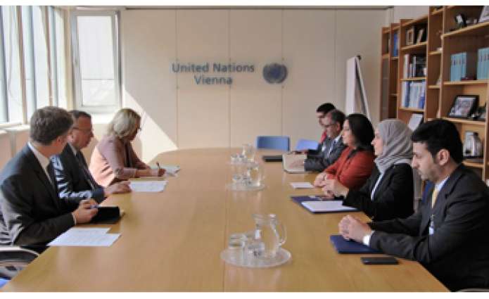            وكيل وزارة الخارجية تجتمع مع الرئيس التنفيذي لمكتب الأمم المتحدة المعني بالجريمة والمخدرات والمدير العام لمنظمة الأمم المتحدة للتنمية الصناعية ‎بفيينا            