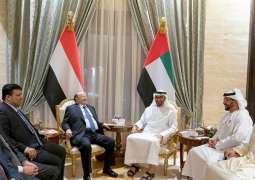 ولي عهد أبوظبي يستقبل الرئيس اليمني