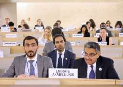 الزعابي يلقي كلمة المجموعة العربية حول حقوق الإنسان للنازحين داخليا في جنيف