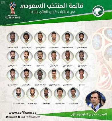 المنتخب السعودي يُعلن قائمته النهائية لمونديال روسيا 2018