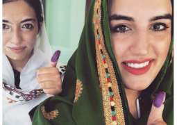 Asifa, Bakhtawar cast votes in Nawabshah