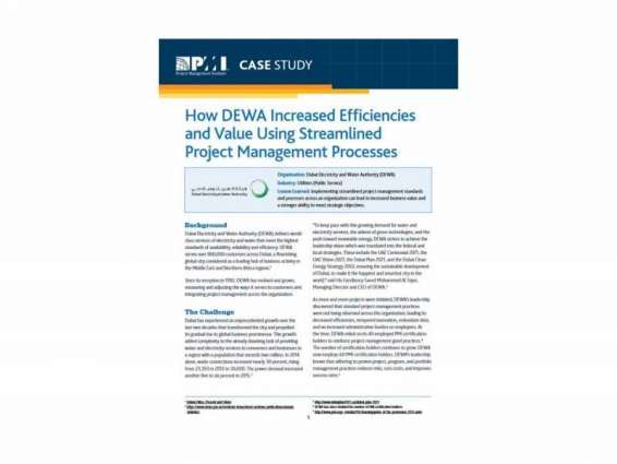 Project Management Institute commends DEWA's efforts to implement best project management practices in its operations