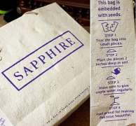 Clothing brand Sapphire introduces biodegradable, seed infused bags