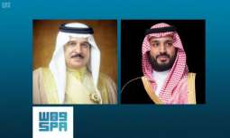 سمو ولي العهد يتلقى اتصالاً هاتفياً من ملك البحرين