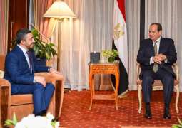 الرئيس المصري يستقبل عبدالله بن زايد في نيويورك