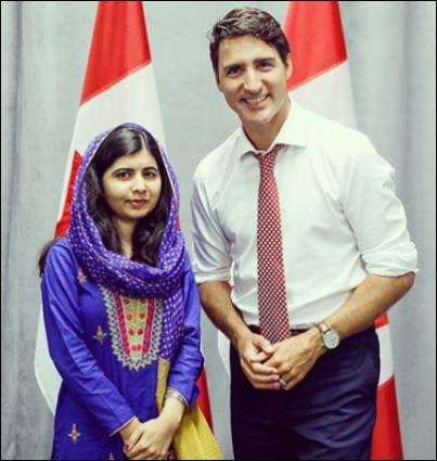 Malala meets Justin Trudeau, talk about girls' education