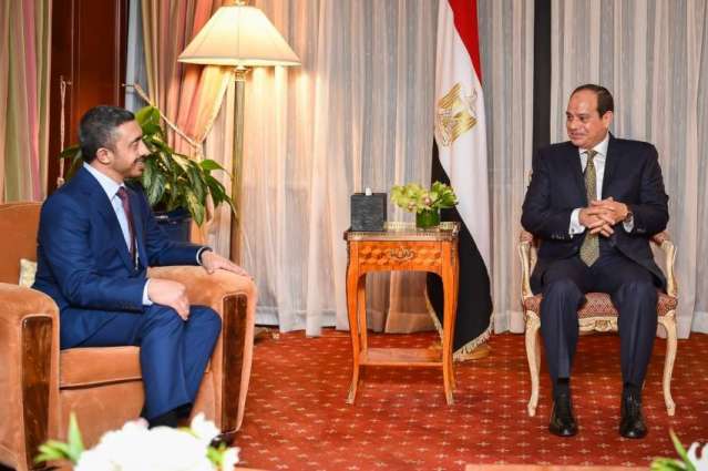 الرئيس المصري يستقبل عبدالله بن زايد في نيويورك