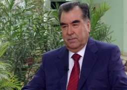 وزیر الخارجیة الباکستاني شاہ محمود قریشي یلتقي الرئیس الطاجیکي امام علي رحمن نوف