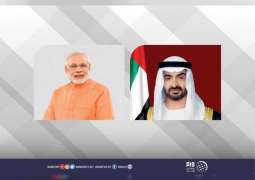 محمد بن زايد و رئيس وزراء الهند يبحثان هاتفيا علاقات الصداقة والتعاون بين البلدين
