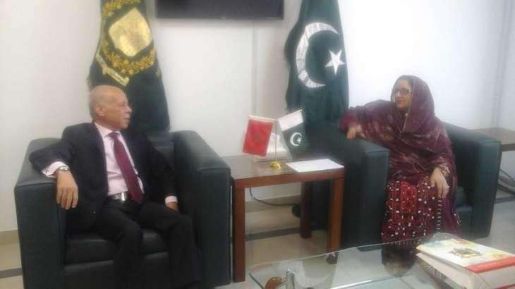 سفير المغرب لدى باكستان يلتقي وزيرة إنتاج الدفاع الباكستانية