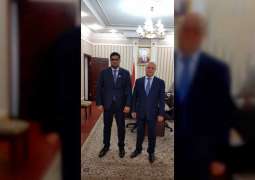 سفير الدولة يلتقي رئيس وكالة الاحتياطات المادية في طاجيكستان