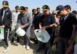 Pakistan Navy Conducts Beach Cleaning And Tree Plantation Campaign At Seaview, Clifton