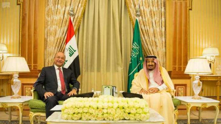 خادم الحرمين الشريفين يعقد جلسة مباحثات مع رئيس جمهورية العراق