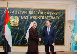 <span>النائب العام للدولة ونظيره في كازاخستان يبحثان سبل تعزيز التعاون بين البلدين</span>