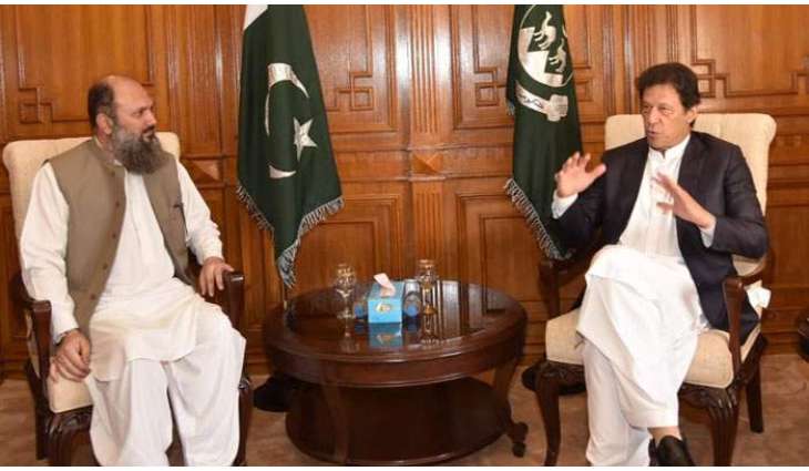 وزيراعظم عمران خان سان بلوچستان جي وڏي وزير ڄام ڪمال جي ملاقات