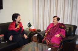 وفاقی وزیر انسانی حقوق ڈاکٹر شیریں مزاری نال اقوام متحدہ اچ پاکستان دی مستقل مندوب ڈاکٹر ملیحہ لودھی دی ملاقات