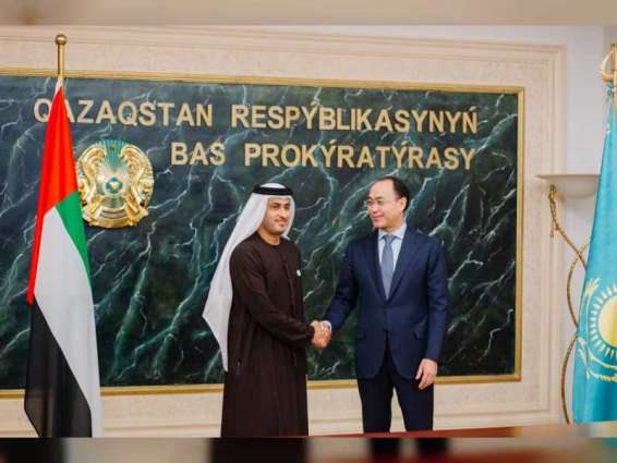 <span>النائب العام للدولة ونظيره في كازاخستان يبحثان سبل تعزيز التعاون بين البلدين</span>