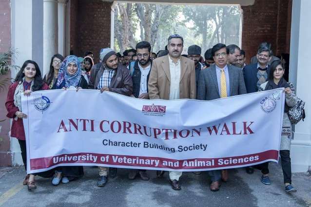 UVAS organised walk to create awareness against Corruption