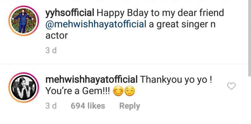 Yo Yo Honey Singh Wishes Mehwish Hayat On Birthday | Pakistan Point