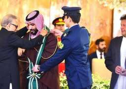 President Alvi confers Nishan-e-Pakistan to Saudi crown prince