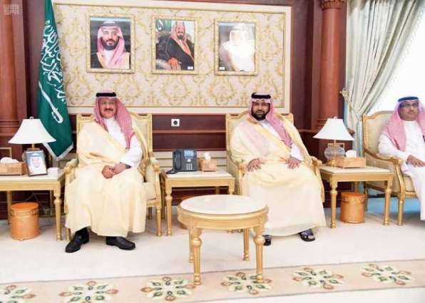 أمير منطقة جازان بالنيابة يستقبل الأمير عبدالعزيز بن سطام