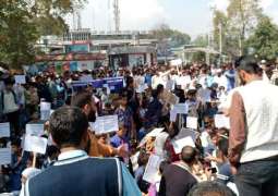 Non disbursement of salaries to employees of highway department protested