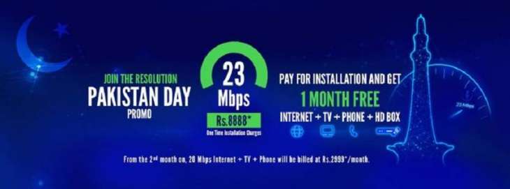 StormFiber Launches a 23Mbps Triple Play + HD Box Promo for Pakistan Day