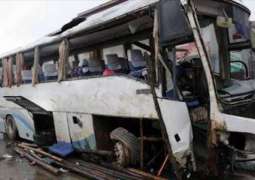 Bus over turns, 8 die 32 injured in Badin