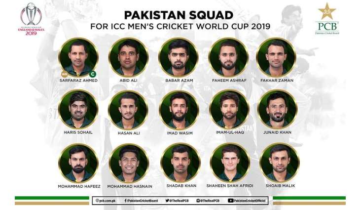 Pakistan name squad for ICC Men’s Cricket World Cup 2019