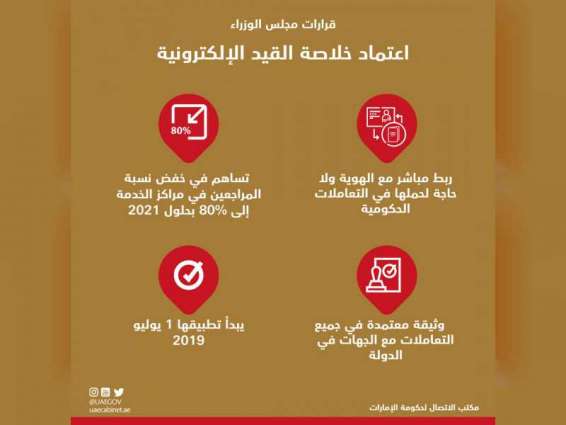 حكومة الإمارات تطلق خلاصة القيد الإلكترونية