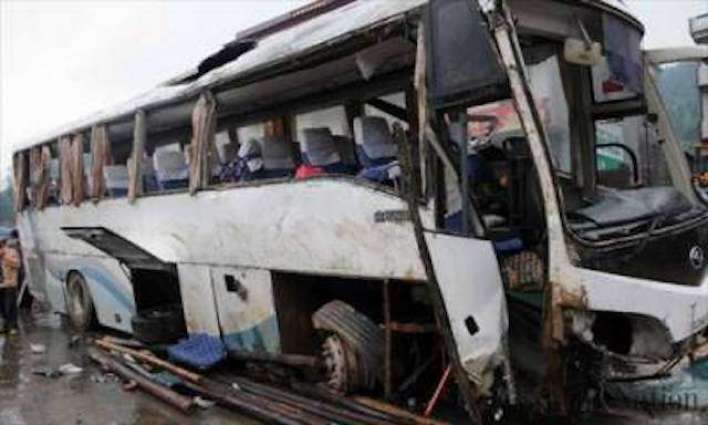Bus over turns, 8 die 32 injured in Badin