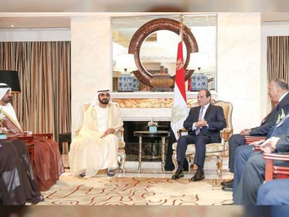 محمد بن راشد يبحث مع الرئيس المصري العلاقات الثنائية ومستجدات الأوضاع الإقليمية