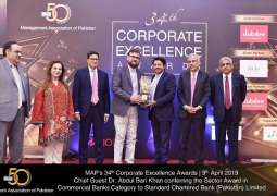 Standard Chartered Pakistan receives “Best Commercial Bank 2019” Award by Management Association of Pakistan